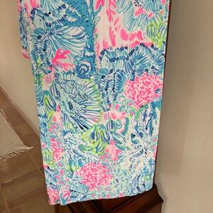 LILLY PULITZER ELASTIC WAIST PANTS SIZE XL BLUES AND PINKS